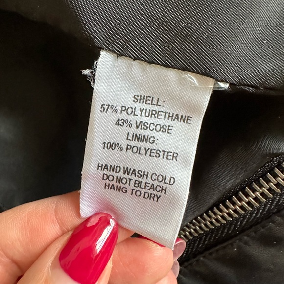 Lulus Black Vegan Leather Jacket with Zipper Details Medium - Picture 12 of 15